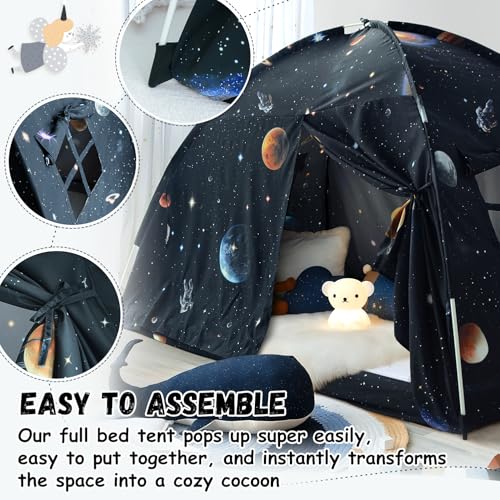 Large Galaxy Toddler Bed Canopy Tent for Full Mattress – Kids Indoor Privacy Sleep Tent