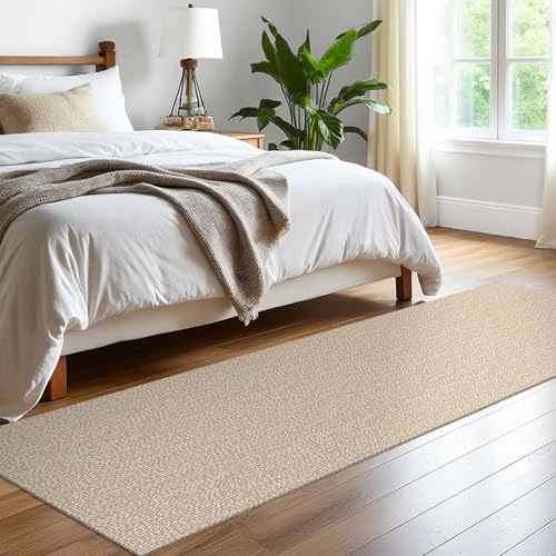 EARTHALL Washable 2x8 ft Entryway Rug - Non Slip Sand/Beige Runner