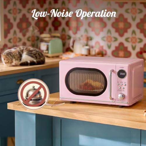 Retro Countertop Microwave Oven 0.7 Cu Ft 700W Pink