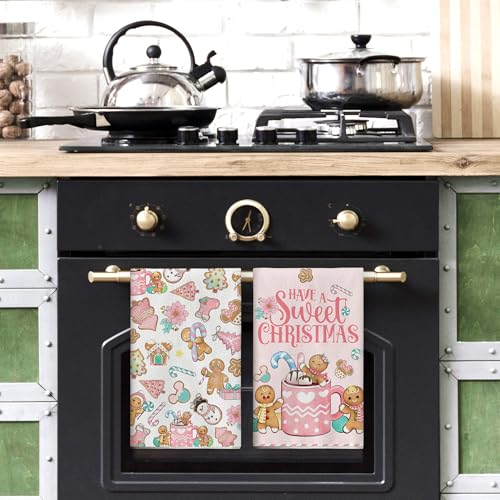 Gingerbread Christmas Kitchen Towels 18x26 in | Yarcooly