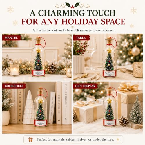 CRILEAL Green Recordable Christmas Tree Bottle Ornament - 25-Second Voice Message Keepsake