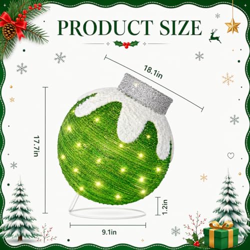 Red & Green 2-Pack Lighted Outdoor Christmas Ornaments with 160 LED Lights & 8 Modes