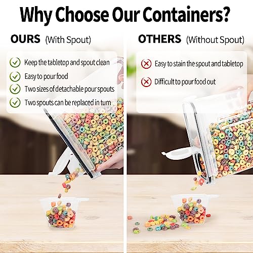 Skroam 6 Pack Airtight Food Storage Containers with Lids, 4L Pantry Dispensers & Labels