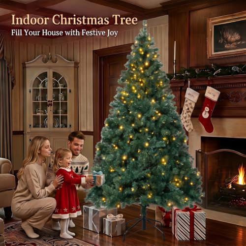 DNKMOR 4FT Christmas Tree with Warm White Lights Artificial Xmas Tree for Holiday Decor