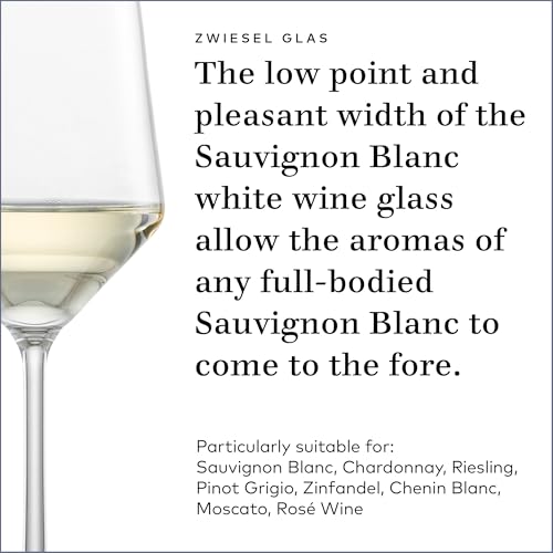 Set of 4 White Wine Glasses - 14oz Crystal Glassware for Sauvignon Blanc