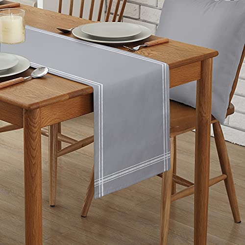 Smile Sunflower Grey Burlap Table Runner 13x120in Farmhouse Decor
