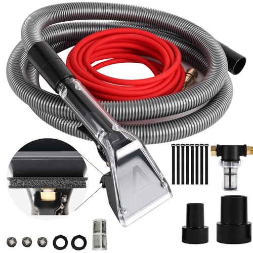 Pumpoasis Hard Bristle Carpet & Upholstery Extractor Kit with 10FT Hose & 25FT Water Line – Includes Shell (Variation of This Listing)