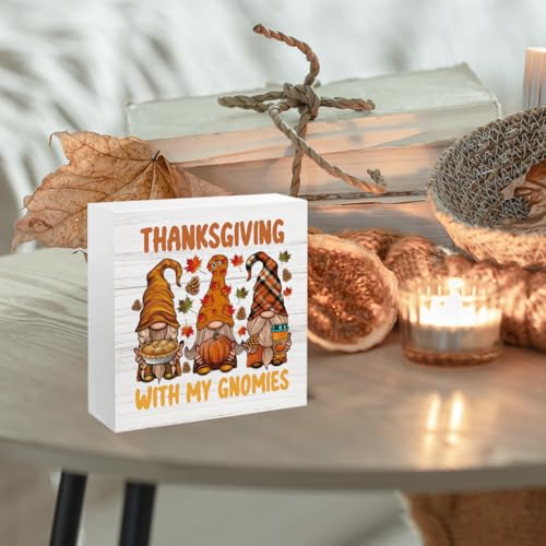Thanksgiving Fall Gnomes Decorations Indoor Thanksgiving Sign Table Decor Fall Give Thanks Thankful Decor for Home Room Living Room Bedroom Kitchen Bathroom Desk