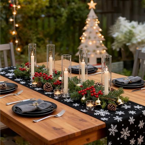 Novyxis 20 Pack Clear Glass Hurricane Candle Holders 12.6" Open Ended for Pillar & LED Candles