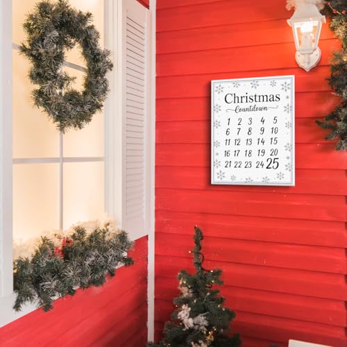 Christmas Countdown Calendar Wall Art - Festive Holiday Decor 8x10 Framed