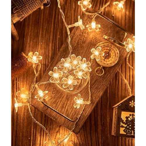 Flower String Lights, 20ft 40 LED USB Powered Cherry Blossom Fairy String Lights for Party Birthday Wedding Christmas Home Decoration