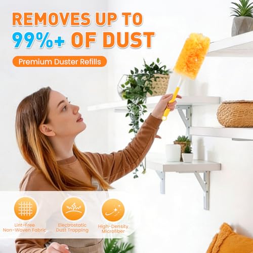 Alotiki 160P Duster Refills - Double-Sided Fiber, 360° Cleaning, Fits Swiffer Handles