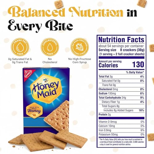 Bulk Honey Graham Crackers Pack of 8 – Classic Snack for S’mores & Baking