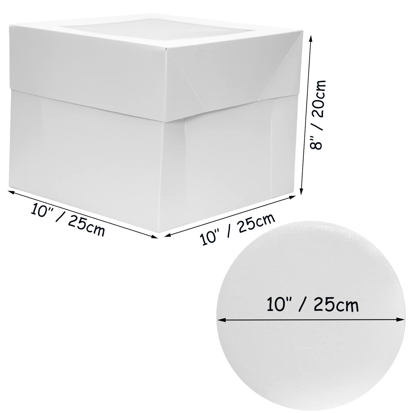 GylSun 3 sets Cake Boxes 10x10x8 inches with Boards Bakery Boxes for Cakes