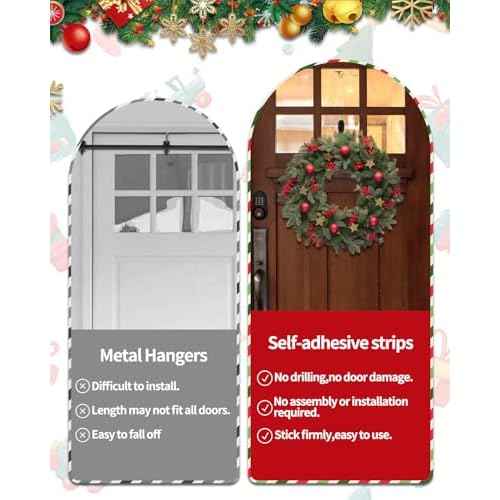 5 PCS Christmas Garland Hanger for Mantle Garland Hooks, Christma Wreath Ties, Fireplace Stocking Holder, Silicone Adhesive Wreath Hooks for Fireplace Mantle (Black)