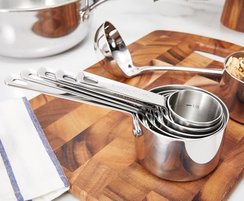 KEAWELL Silver 5-Piece Measuring Cup Set - 18/10 Stainless Steel Kitchen Tools