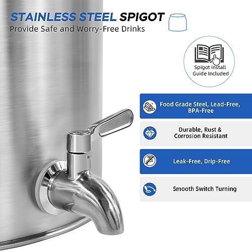 Stainless Steel Water Dispenser 2.5 Gallon with Silver Finish & 18/8 Spigot