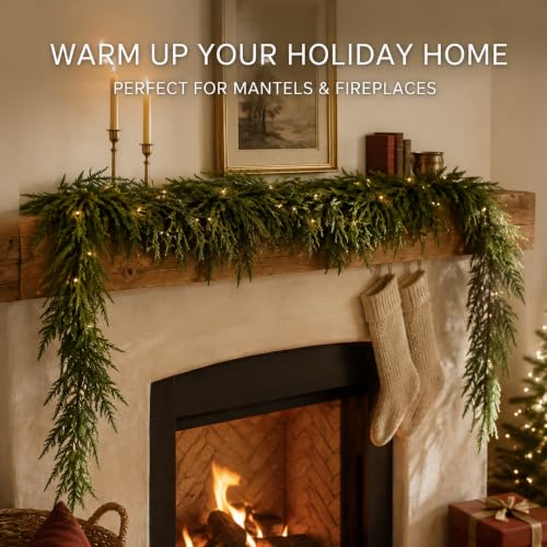 6FT Norfolk Pine Garland for Christmas Decorations Indoor Outdoor