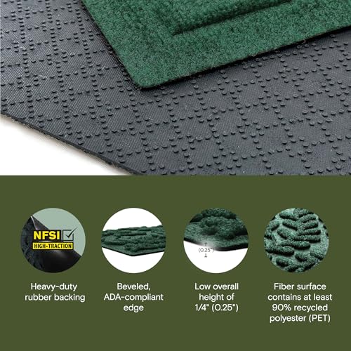 WaterHog Boxwood Indoor Outdoor Stair Treads - Evergreen All-Weather Stair Runner