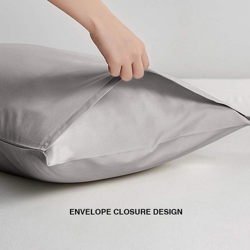 FLXXIE Pillow Cases - Soft Microfiber Standard Size Pillow Covers | Wrinkle & Stain Resistant, 2-Piece Set, 20x26, Smoky Grey