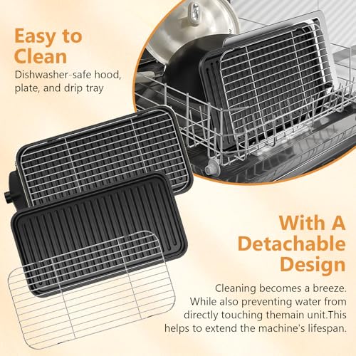 White 2-in-1 Smokeless Indoor Electric Grill with Removable Non-Stick Plate