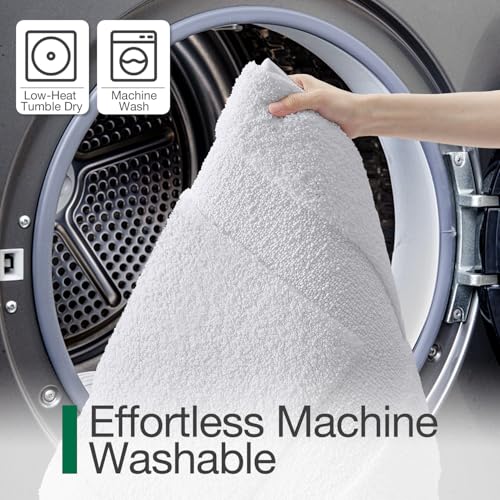 LUMI Ultra Soft Absorbent Non-Slip Bathroom Rug 24x36 White - Plush Microfiber Bath Mat with TPR Backing