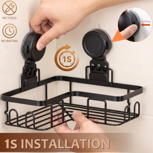 Moforoco Corner Shower Caddy with Suction Cups Stainless Steel Bathroom Organizer