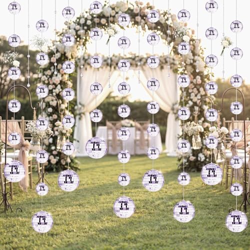 Sumind 8 Pack Mini Disco Ball Garlands Party Decor, 2 Inch, 3 Inch