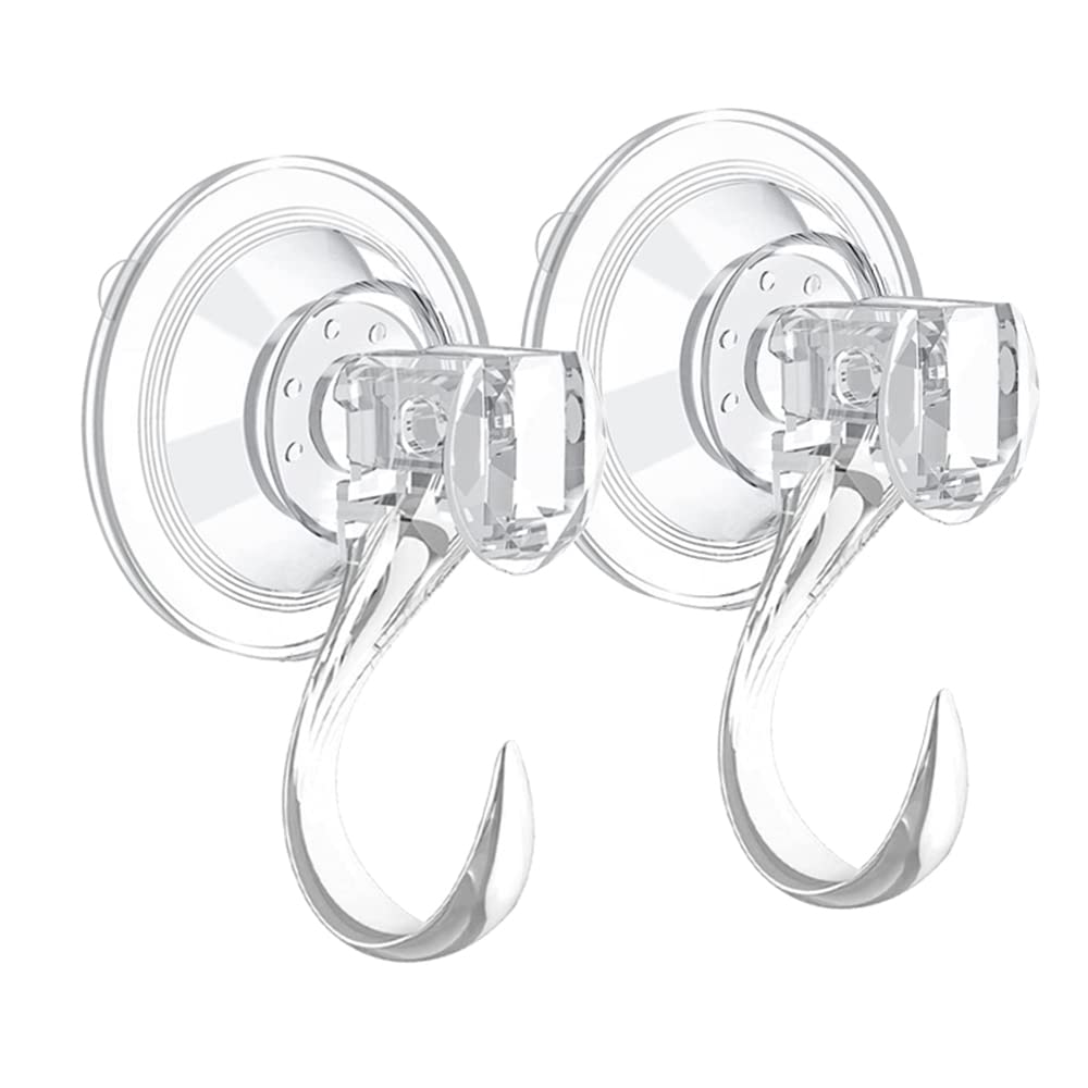 STAMI PLET 2 Pack Suction Cup Wreath Hanger,Large Clear Removable Suction Cup Wreath Hooks 22BL Strong Window Glass Wreath Holder Use for Halloween Christmas Decor