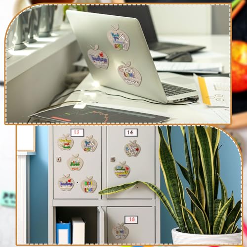 Xuhal 8 Pcs Large 3D Christmas Magnets Gifts Bulk Teacher Appreciation Gifts Set Thank You Present for Women Men 3.5 x 3.5'' Wooden Fridge Magnets for Christmas Thanksgiving Holiday Gift