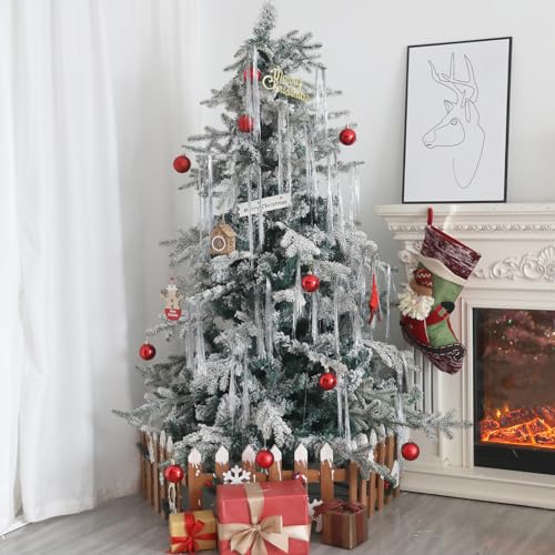 Silver Christmas Tinsel Icicles, 10,000+ Strands Metallic Foil Fringe Decorations