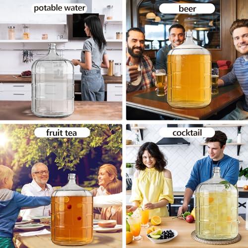 5 Gallon Glass Water Jug with Stand and Spigot - Food-Grade Water Dispenser