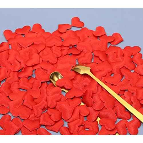 ONLYKXY 200Pcs Sponge Confetti Flower Decor Heart Shape Petals Table Wedding Decoration Glitter Scatter for Wedding Party Valentine's Day Scatter Ponge Petal Confetti (Red)