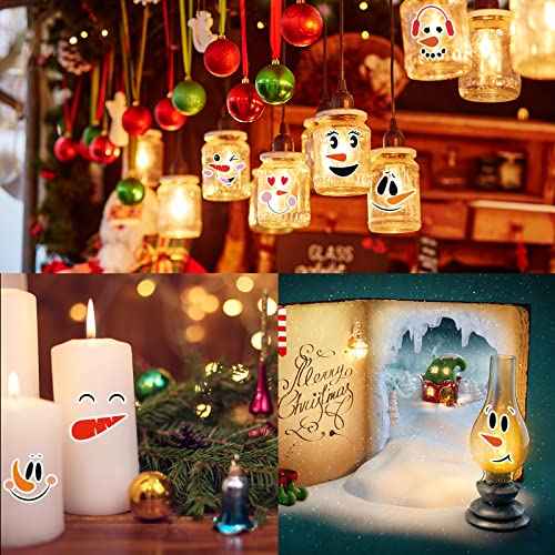 36 Pcs Snowman Faces Christmas Vinyl Stickers for Crafts Snowman Face Decals Glass Water Bottles Window Sticker Art Wall Decor for Christmas Party Supplies Home Decoration