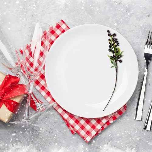 HUIANER Artificial Berries, 6Pcs Lifelike Dark Red Berry with Stems Fake Christmas Fruit Simulation Flowers Orange Berries for Wedding DIY Bridal Bouquet Home Kitchen Party Decoration