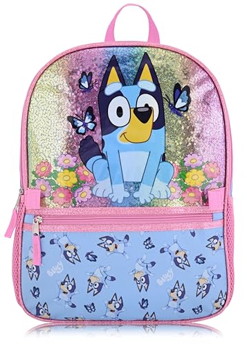 Bluey Backpack with Lunch Box Set for Kids, 16-inch School Bag, Fast Forward