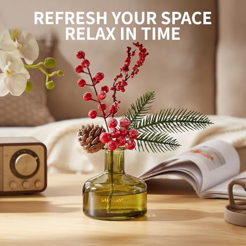 Flower Reed Diffusers Set, 7.10 oz Christmas Cedar Scented Diffuser