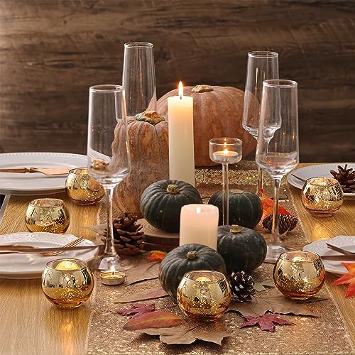 Volens 24 Pack Gold Votive Candle Holders for Table Centerpieces - Elegant Decor