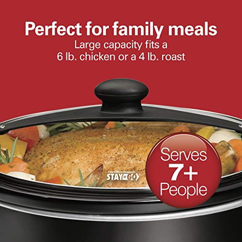 Hamilton Beach 6 Quart Stay or Go Portable Slow Cooker with Locking Lid - Black