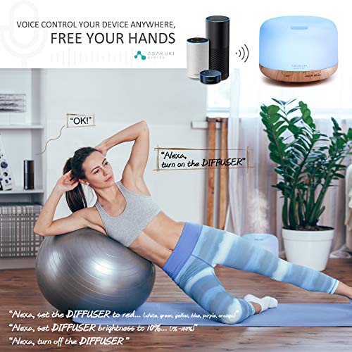Essential Oil Diffuser with App Control & 500ml Capacity - Light Brown