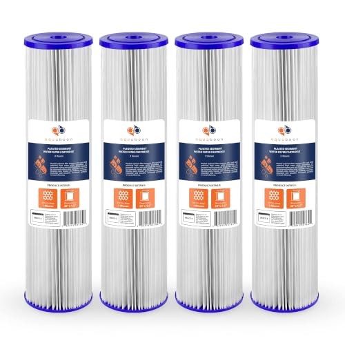 Aquaboon 4-Pack 1 Micron Pleated Sediment Water Filter 20 Inch Replacement - Variation 4
