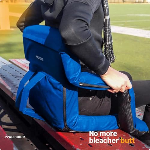 Alpcour Heated Reclining Stadium Seat for Bleachers – Wide Bleacher