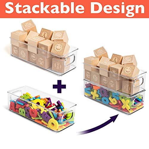 ClearSpace 8 Pack Plastic Pantry Food Storage Bins with Handles