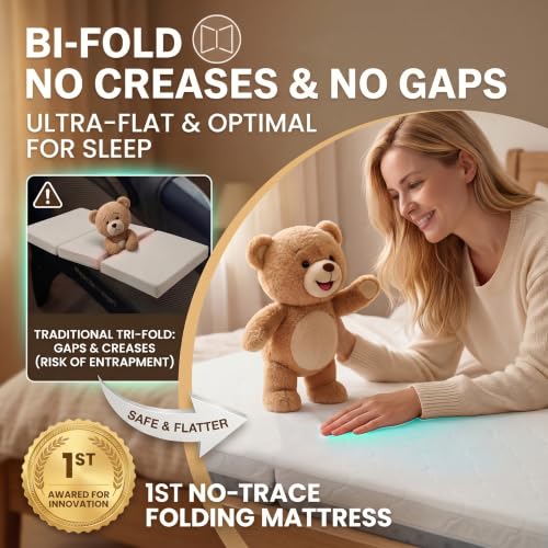 Grey Bi-Fold Memory Foam Pack and Play Mattress Pad 38x26x3 for Baby Cribs