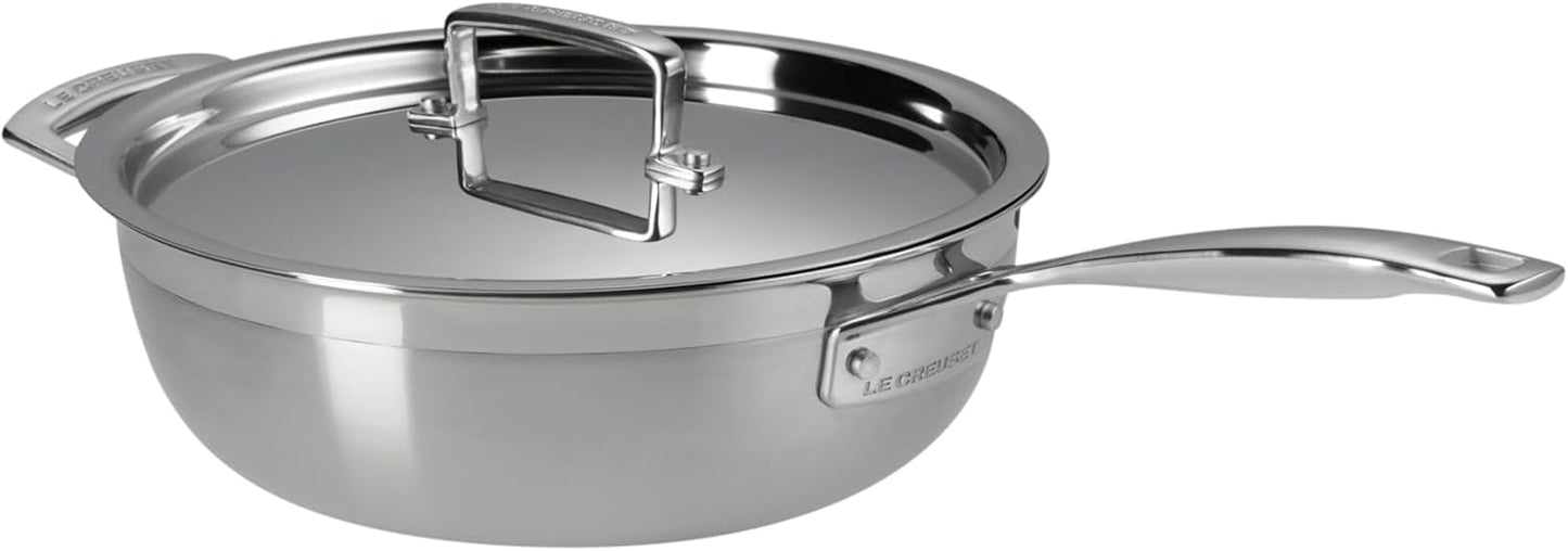Le Creuset Stainless Steel Chef's Pan - Classic 3-Ply Design, 3.5qt Capacity