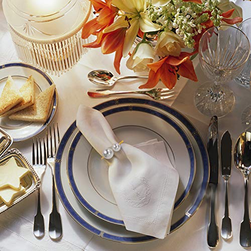 KPOSIYA Pearl Gold Napkin Rings Set of 50 - 1.7 Inch Napkin Holders for Table Decor
