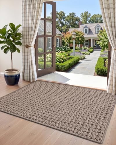 DEXI Indoor Entryway Doormat 48x72 Beige Non-Slip Absorbent Door Mat