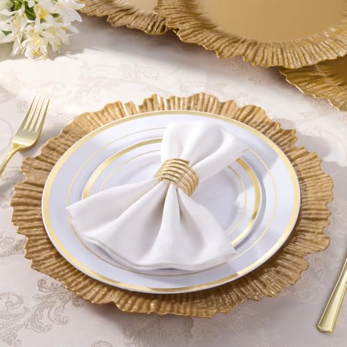 Gold Reef Plastic Charger Plates 13 Inch - Pack of 50, Coral Gold Variation