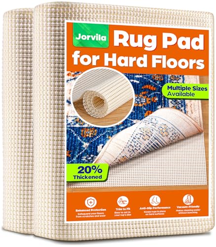 White Non-Slip Rug Pad 6x9 Ft - Thick Cushion & Floor Protector