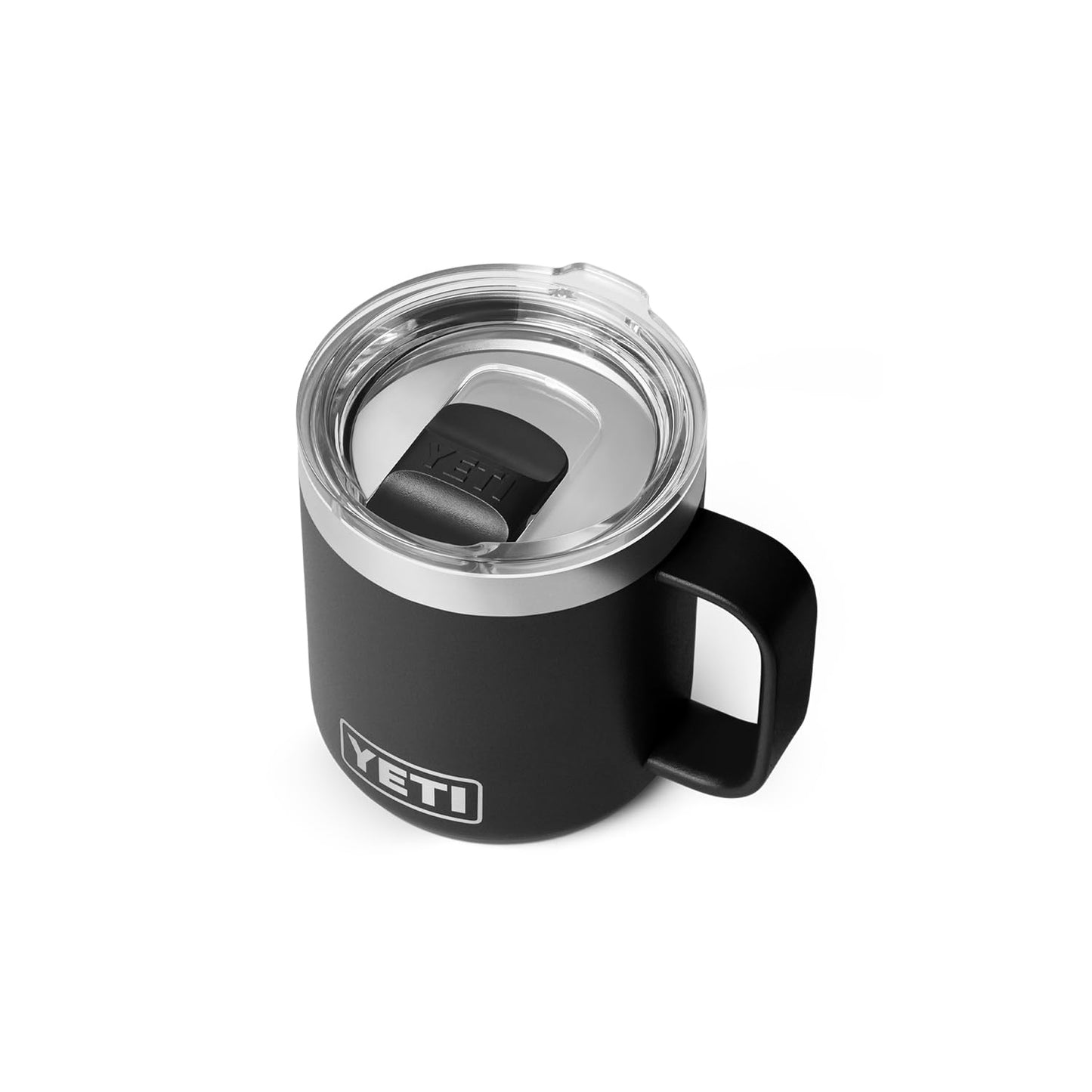 YETI Rambler 10 oz Ceramic Lined Stackable Mug, Vacuum Insulated, Stainless Steel with MagSlider Lid, Black